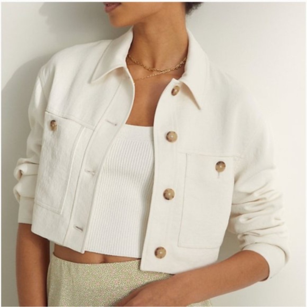 Aritzia - Wilfred Little Cropped Jacket - Light Birch